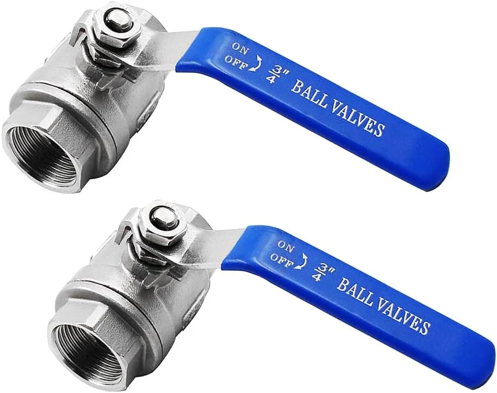 Beduan 2 Pcs Stainless Ball Valve 3/4