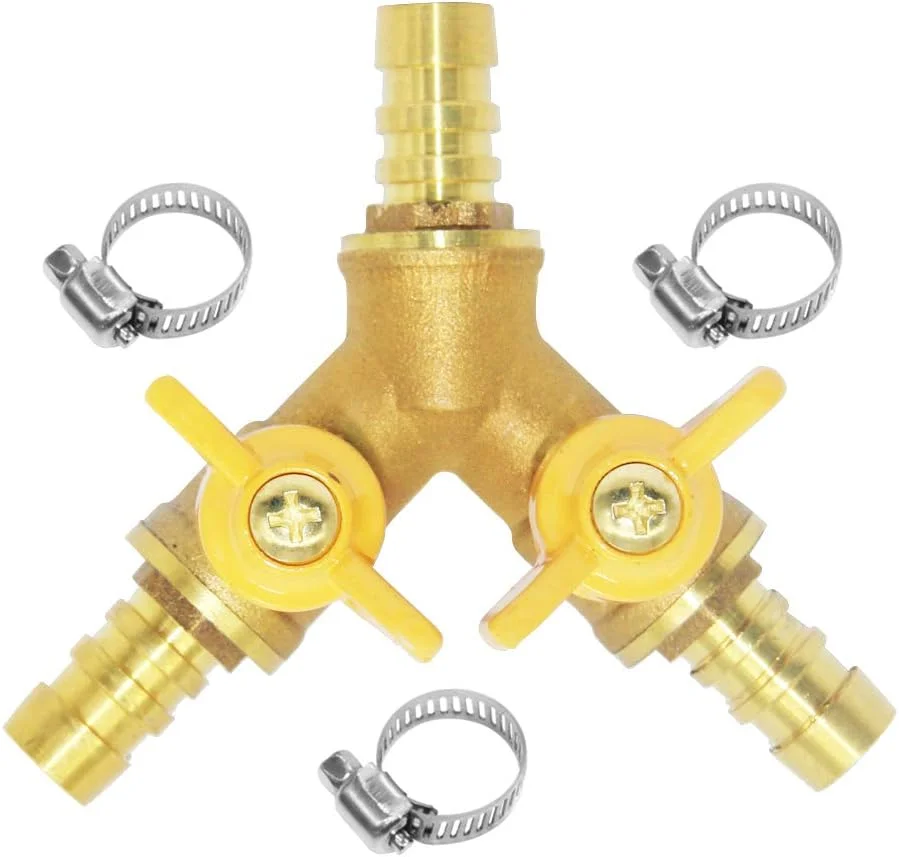 Beduan 3 Way Shut Off Ball Valve, 3/8