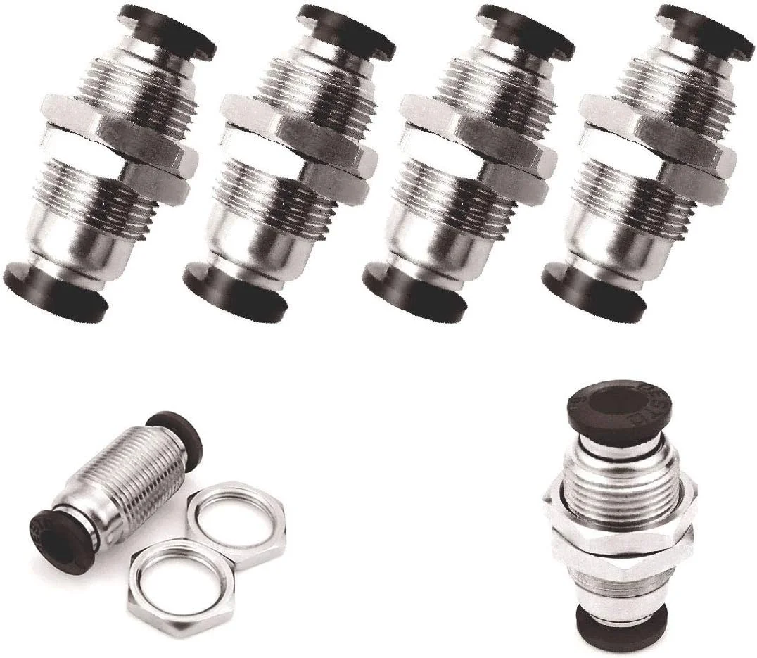 Beduan Pneumatic Plastic Bulkhead Union Fitting 6mm Tube