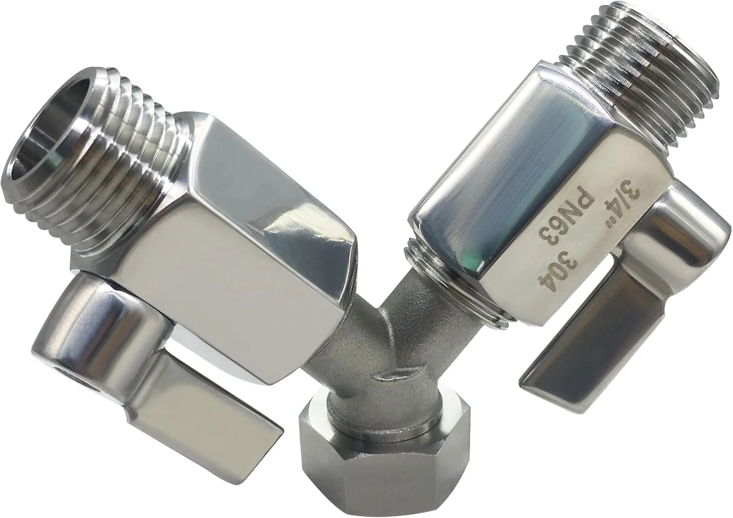 Beduan Stainless Steel Garden Hose Splitter Shut Off