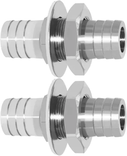 Beduan 1/2" Hose Barb Thru-Bulk Bulkhead Straight Hex