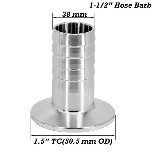 Beduan 1.5" Tri Clamp to 1.5" Barb Fitting