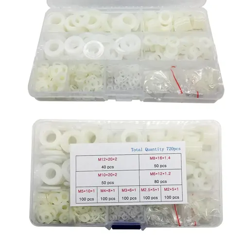 Beduan 720 Pcs Nylon Flat Washer Assortment Kit