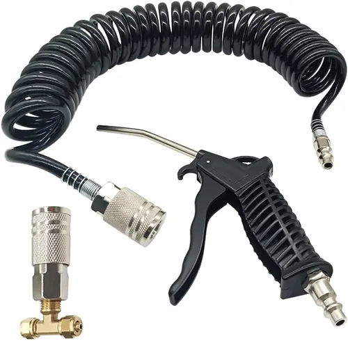 Beduan Air Blow Gun Kit with 16ft Pneumatic PU Hose, Blue