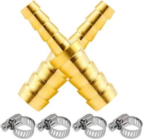 Beduan Brass Hose Barb Reducer, 1/4" to 1/2"