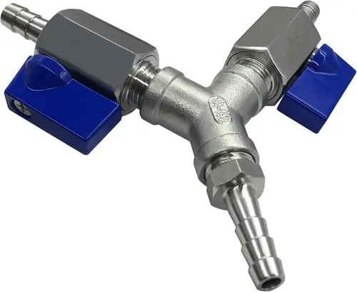 Beduan Stainless 3 Way Shut Off Ball Valve, 1/4" Hose Barb