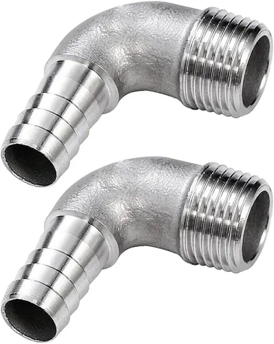 Beduan 304 Stainless Steel Elbow, 1/2" Hose Barb x 1/2" NPT Female