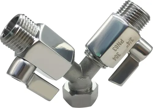 Beduan Stainless Steel Garden Hose Splitter Shut Off
